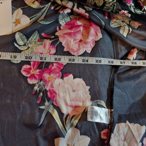 In Bloom Romance Collection Romance‎ Lace-Trim Floral Wrapper Robe - Extra Large - Picture 7 of 8